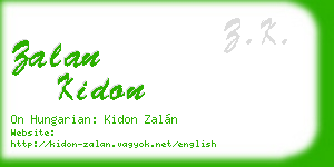 zalan kidon business card